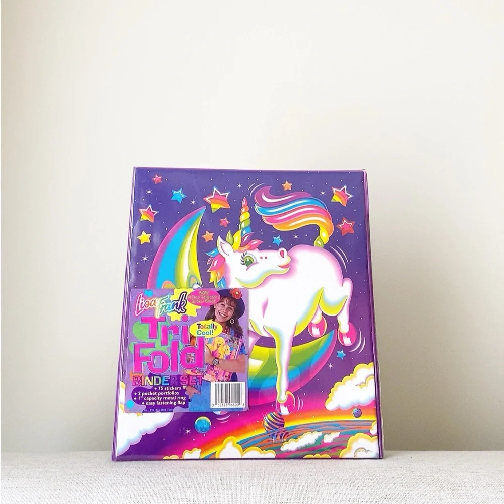 Vintage Lisa Frank Markie unicorn Binder